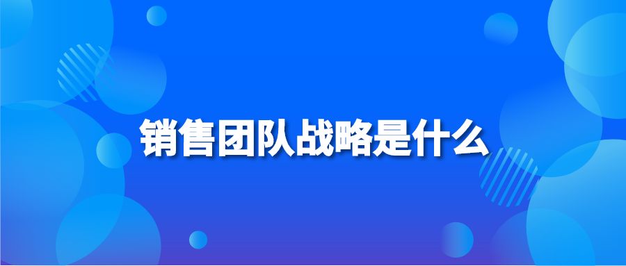 銷售團(tuán)隊?wèi)?zhàn)略是什么